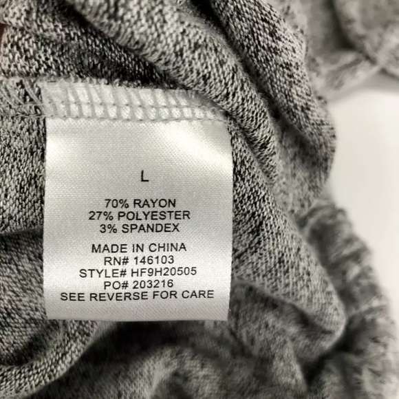 Hippie Rose Women's Cozy Pullover Sweater Gray Marled Funnel Neck Stretch L - Picture 6 of 6